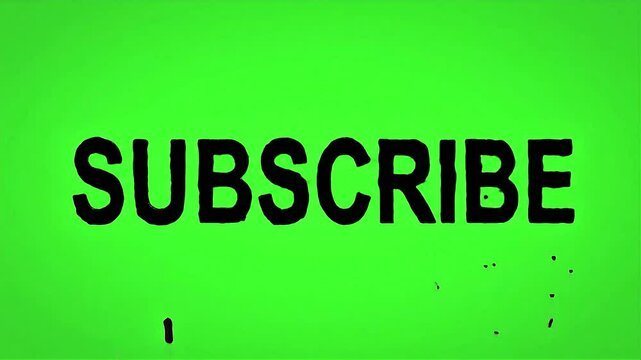 Liquid ink morph SUBSCRIBE Typography animation on green screen background