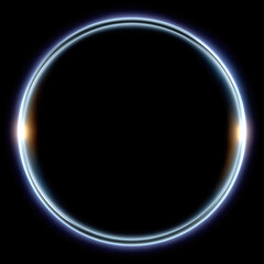 Glowing circle abstract blue light digital futuristic round energy black background illuminated
