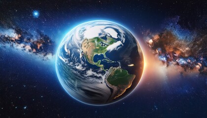 Fototapeta premium planet earth s rotation in space