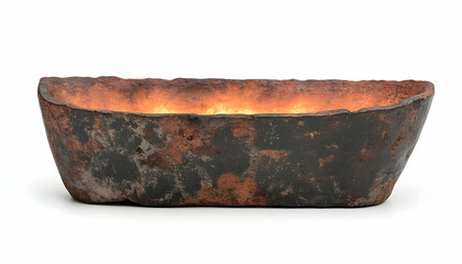 Ornate, rustic-style, oblong, decorative bowl