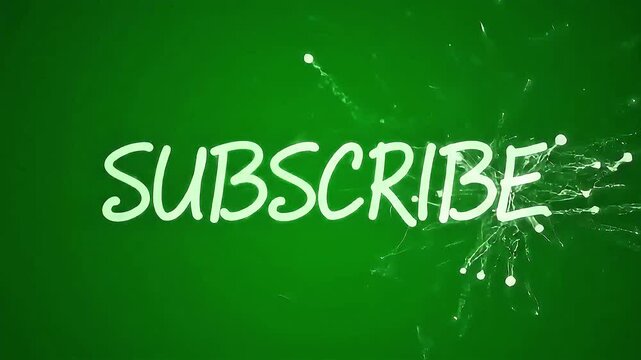 White Neon light handwriting subscribe text animation with glow trail green screen