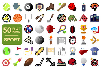 set of sport flat style icons