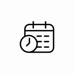 calendar with time icon sign vector