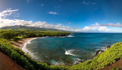 kapalua bay panoramic maui hawaii
