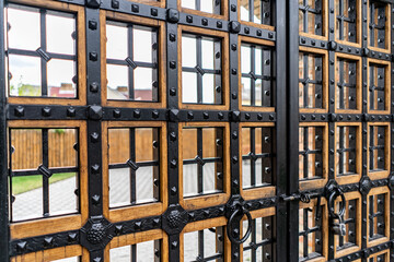 gate lattice medieval castle grate wall or metal gate mesh fence grate