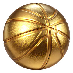  Shiny Gold Basketball  High Detail Render, Transparent Background PNG
