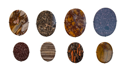 Set of colorful marbles isolated on transparent png