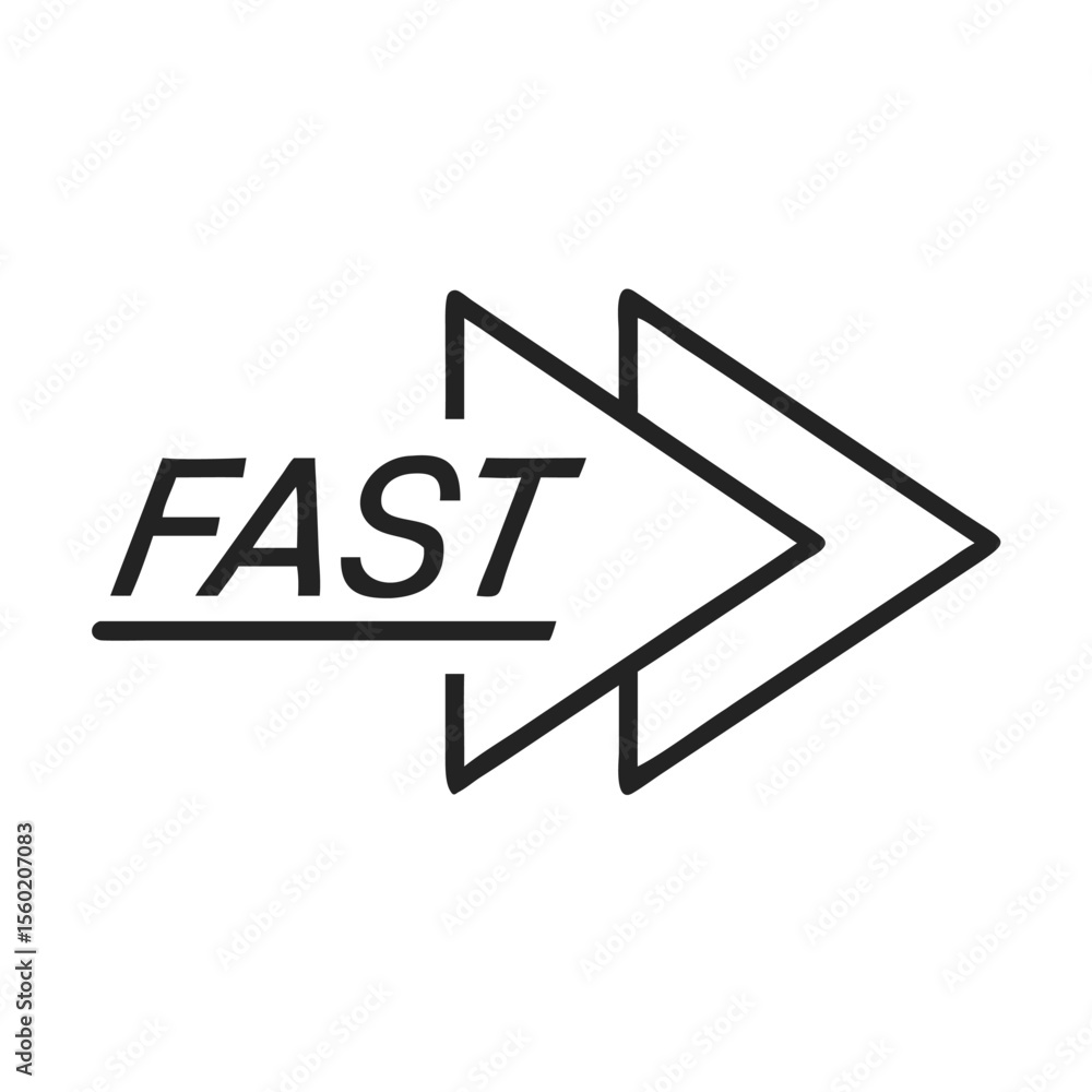 Poster dynamic fast arrow symbol emphasizing speed and efficiency in a sleek design.