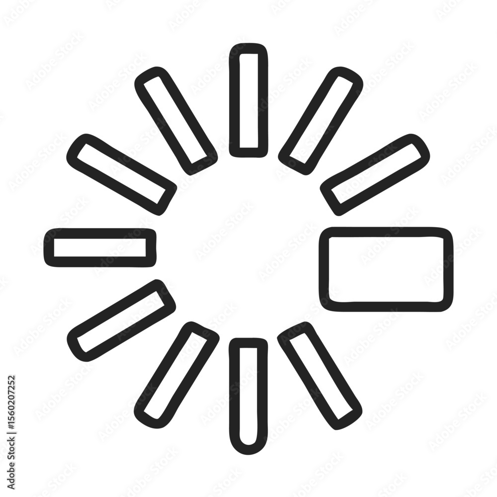Poster a simple, artistic loading spinner, featuring minimalist design and clean lines in black and white.