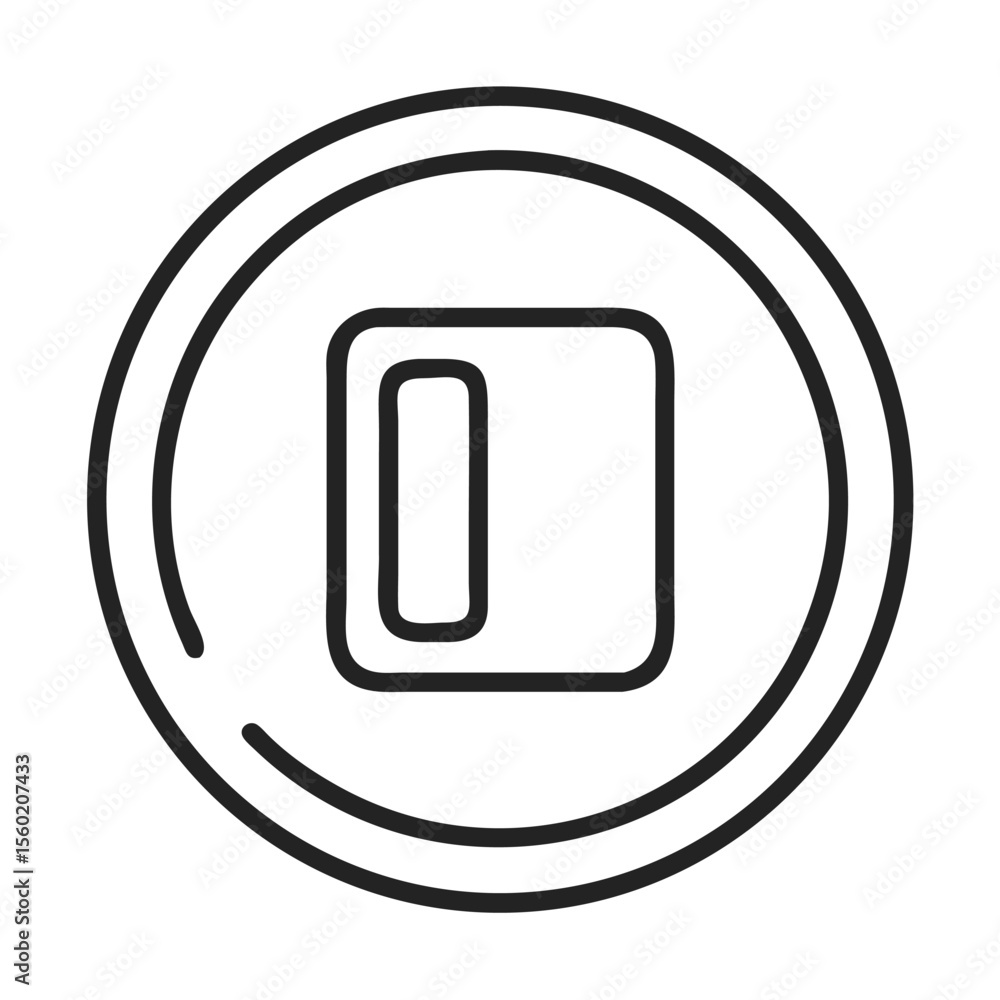 Poster simple outlined icon of a notebook within a circular design, representing organization and creativit
