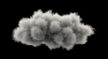 Cloudy Gray Cumulus Isolated on Black