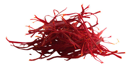 Fototapeta premium Saffron Threads - A delicate arrangement of saffron threads on transparent background