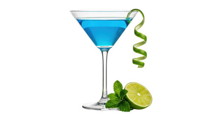 Isolated Blue Martini Cocktail