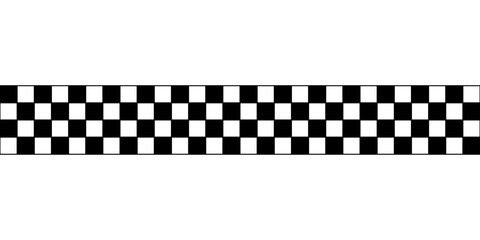 Black and white checkered rectangular frame. Square racing checkerboard pattern. Chessboard geometric pattern. Rally checkerboard pattern. Finish racing frame. Vector illustration on white background