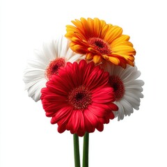 Vibrant bouquet of fresh flowers on isolated white background floral arrangement nature