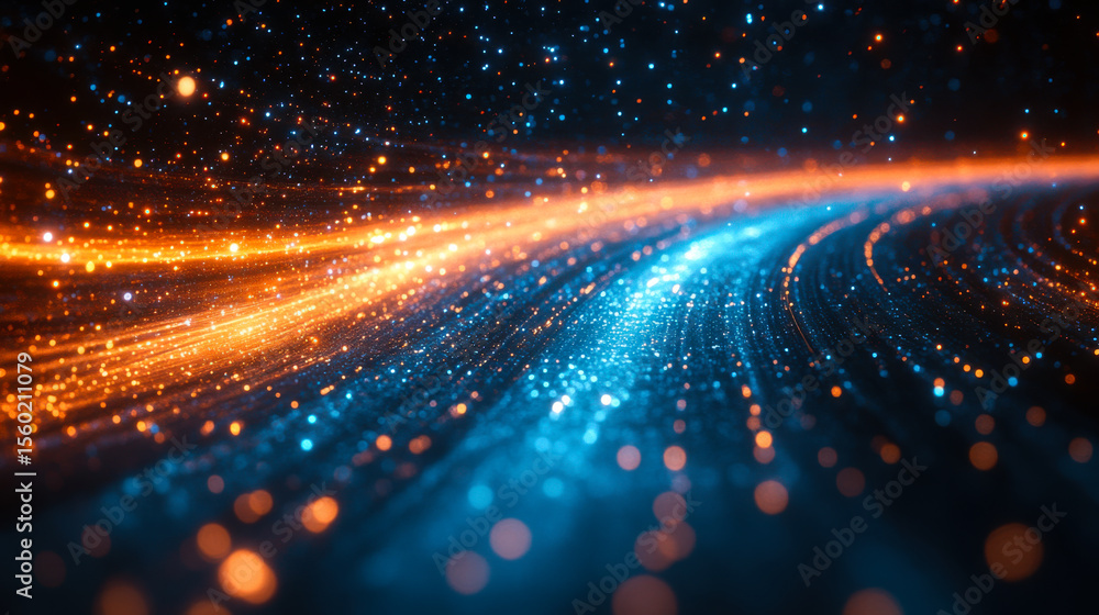 Poster bright swirling colors create dynamic patterns of light in a cosmic setting during a nighttime displ