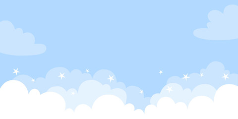 Cloud stars background cute simple design