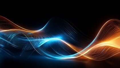 Naklejka premium abstract flowing wave form with glowing light effect
