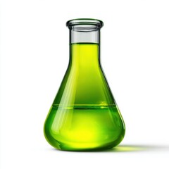 Vibrant green chemistry experiment in a controlled laboratory environment