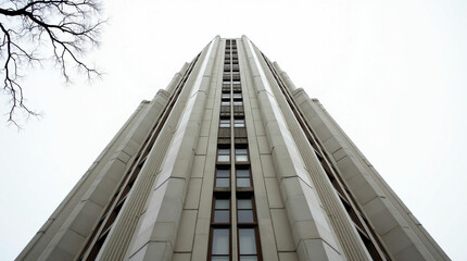 Imposing Art Deco Building Under a Grey Sky
