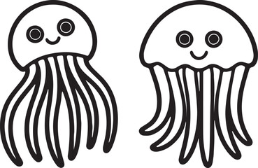 Jellyfish Vector – Underwater Sea Creature Silhouette