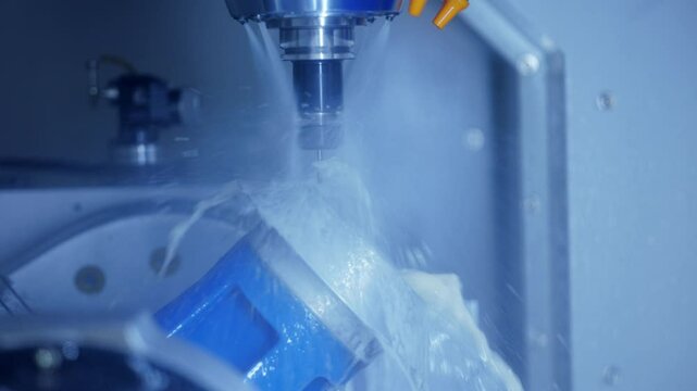 CNC milling machine cutting metal with high precision accuracy and speed.