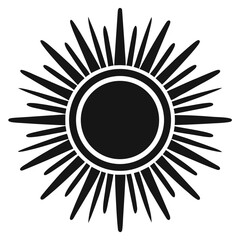 Simple Black Sunburst Design Vector Graphic Illustration