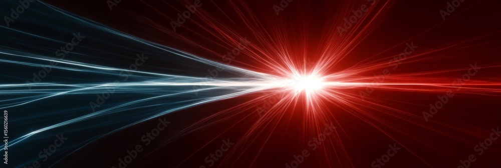 Poster dramatic light flashes and blurred lines converging in darkness to create intense visual dynamics