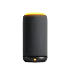 Smart speaker wireless black cylindrical glowing modern isolated technology