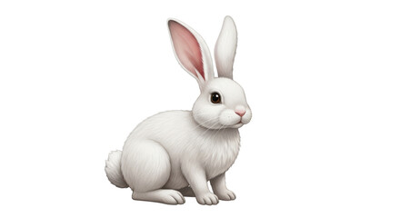 Isolated White Rabbit