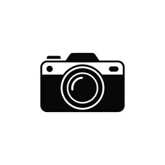 Black Camera Icon on White Background
