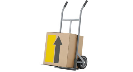 Isolated Hand Truck with Box