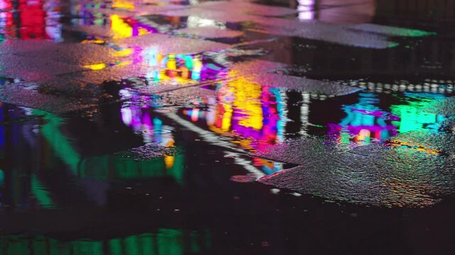 Chongqing cyberpunk city neon street scene in the rain at night - Powered by Adobe