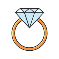 Diamond Ring vector isolated icon. Diamond Ring emoji illustration. Diamond Ring vector isolated emoticon
