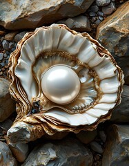 beautiful Pearl in sea shell