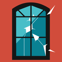 Broken Window Stock Illustration