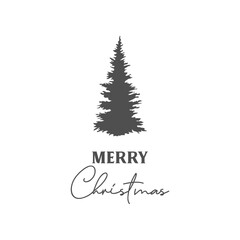 Merry Christmas slogan inscription. Christmas postcard, New Year, banner lettering. Illustration for prints on t-shirts and bags, posters, cards. Christmas phrase. Vector quote.