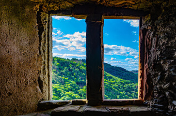 old window in the old wall