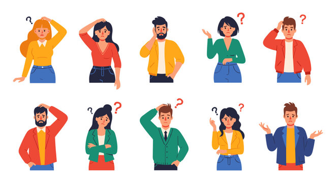 Confused People Vector Set