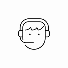 male support headset icon sign vector