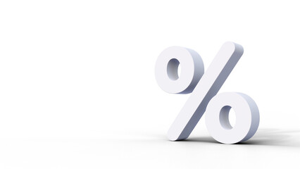 Seasonal sales background with percent discount symbol. Percentage sign on isolated background. White percentage symbol on a isolated background.