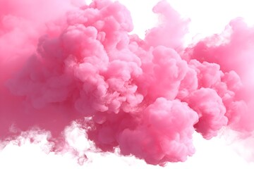 Fototapeta premium Pink cloud, pink cloud on a white background, pink smoke, pink fog isolated 