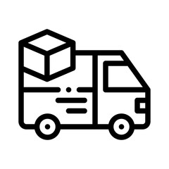 cargo box line icon