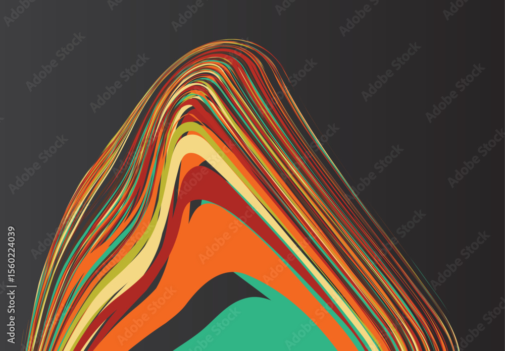 Poster abstract geometric background with dynamic lines and shapes. vector illustration