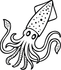 squid fish vector illustration
