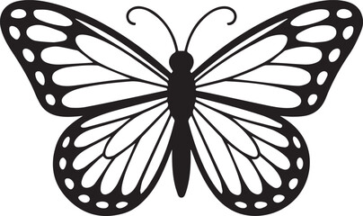 butterfly, wings, insect, pattern, draw, color, shape, design, cute, nature, outline, spread, paint, beautiful, black, flower,