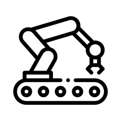 robot arm line icon