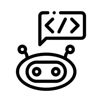 coding bot line icon