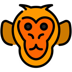 monkey filled line icon