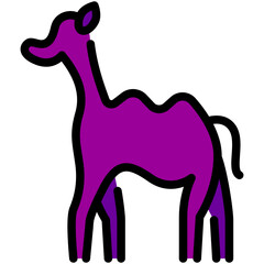 camel filled line icon